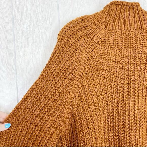 H&M | Burnt Orange Cropped Mock Neck Knit Sweater Size Small - Picture 6 of 10